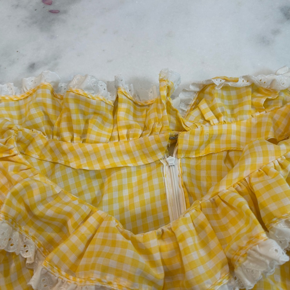 Handmade Prairie cottage-core Gingham Dress - Picture 14 of 16